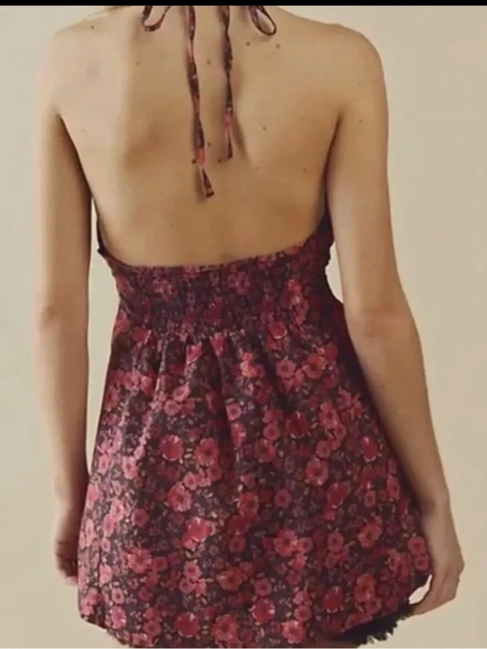 NWOT Free People Lyla Halter Tunic Top in Ditzy Floral Size S Z448